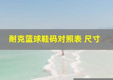 耐克篮球鞋码对照表 尺寸